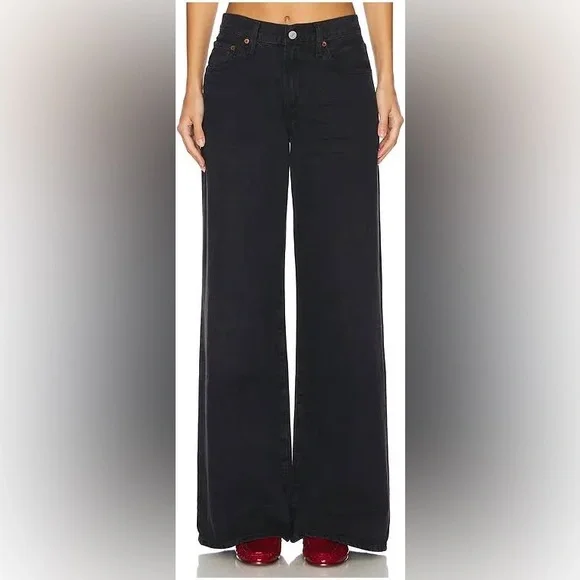 AGOLDE Low-Slung Baggy Jeans • Washed Black • Size 29 • Like New - Picture 2 of 8